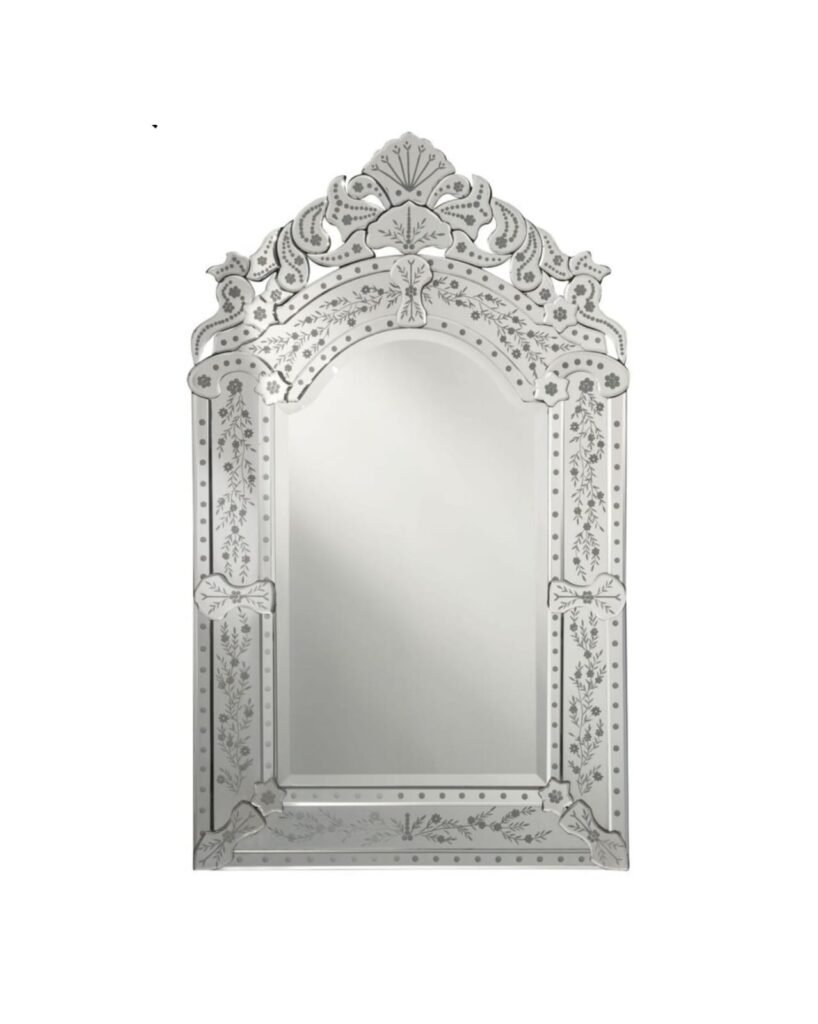 Venetian Crown Luxury Etched Glass Mirror