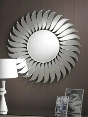 Modern Sunburst Round Wall Mirror
