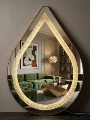 Crush Crystal LED Mirror with Smart Touch Control & Aluminum Trim