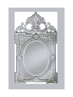 Vintage-Style Silver Baroque Venetian Mirror for Living Room & Vanity